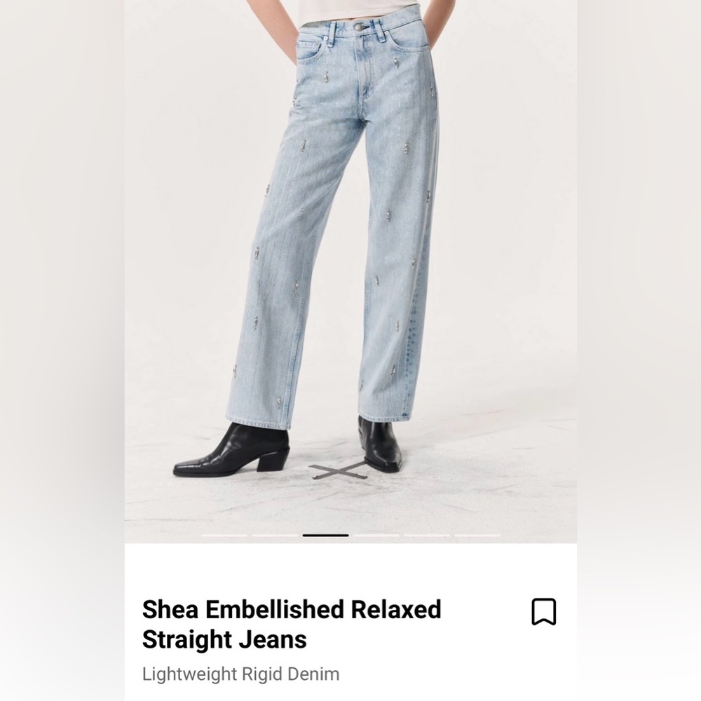 Rag and Bone Shea Relaxed Straight Crystal Embellished Women Jeans